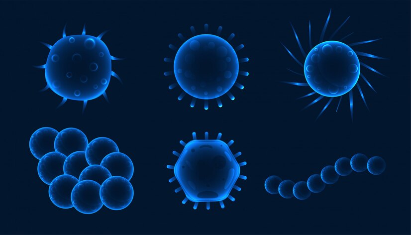 set-6-different-shapes-virus-bacteria-background_1017-24229